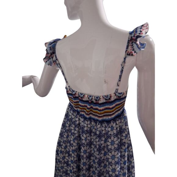 Y2K Charlotte Russe Babydoll Womens size Medium Boho Flowy Chiffon Maxi Dress - Picture 8 of 13